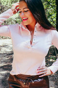 Waffle Knit Snap Thermal - Pink