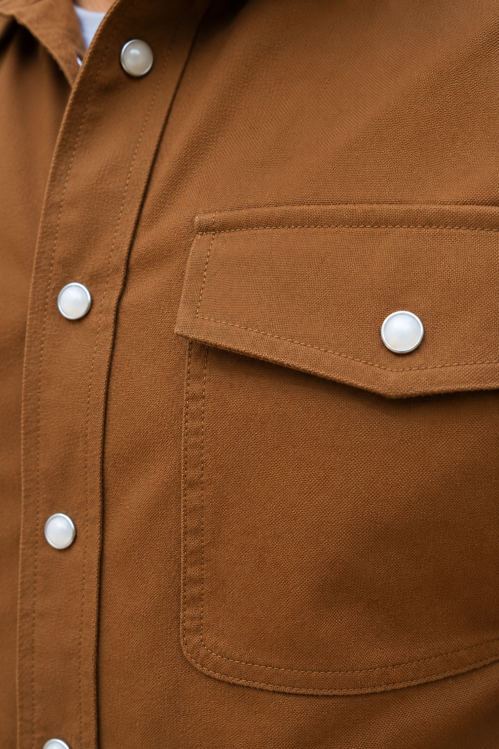 BC Men's Bourbon Brown Pearl Snap Button Down Shirt